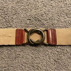 Ralph Lauren Vintage Stretchy Tan Brown Leather Riding Equestrian Belt sz M